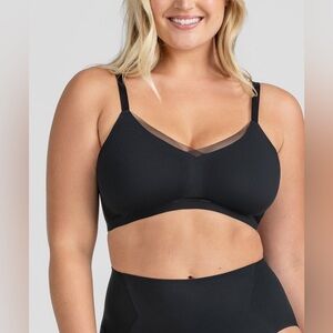 Honeylove Crossover Wireless Bra in Black Size 2X